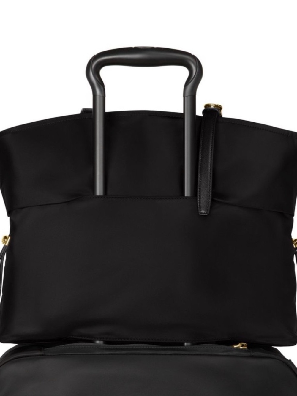 Tumi Cam Large Tote Black Nylon Tote with Leather Handles, bag, weekender - Picture 2 of 4